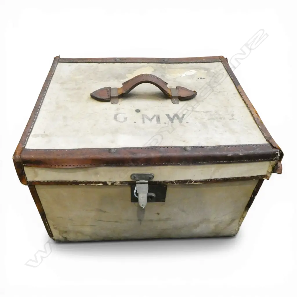 CANVAS & LEATHER TRUNK 510x440x340mm Image 1++