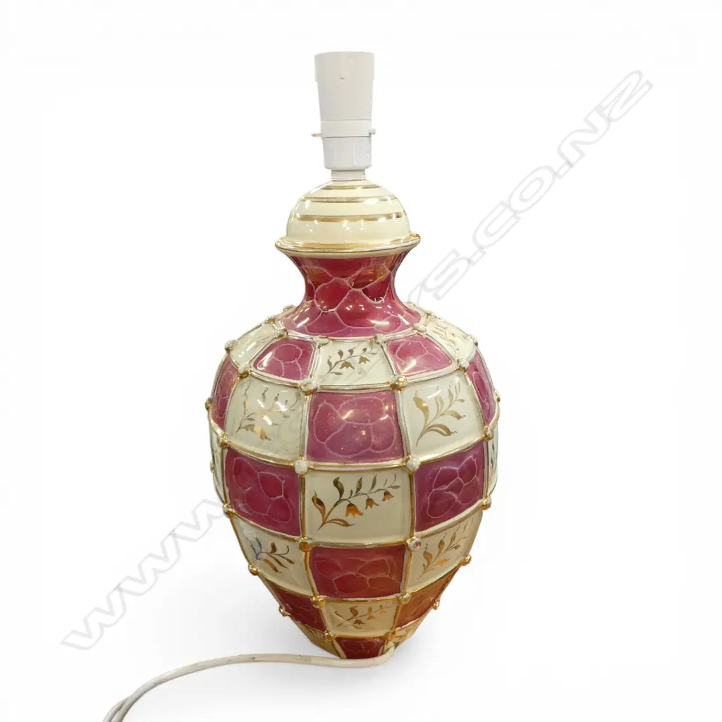 ITALIAN CERAMIC TABLE LAMP BASE H.380mm REQ. WIRING Image 1++
