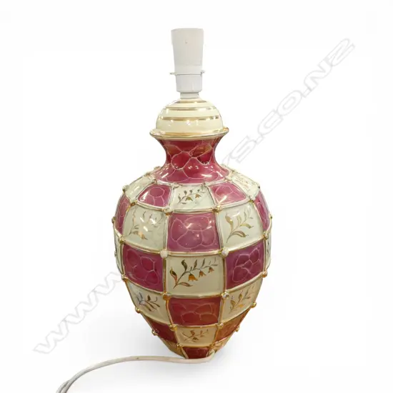 ITALIAN CERAMIC TABLE LAMP BASE H.380mm REQ. WIRING