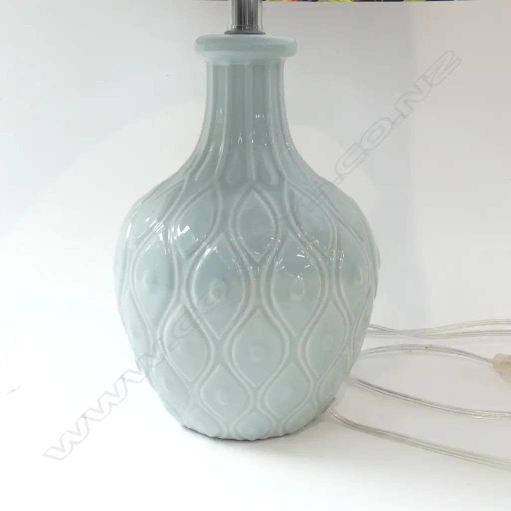 KIWIANA HAND MADE SHADE CERAMIC TABLE LAMP, WORKING, H.560MM Image 1++