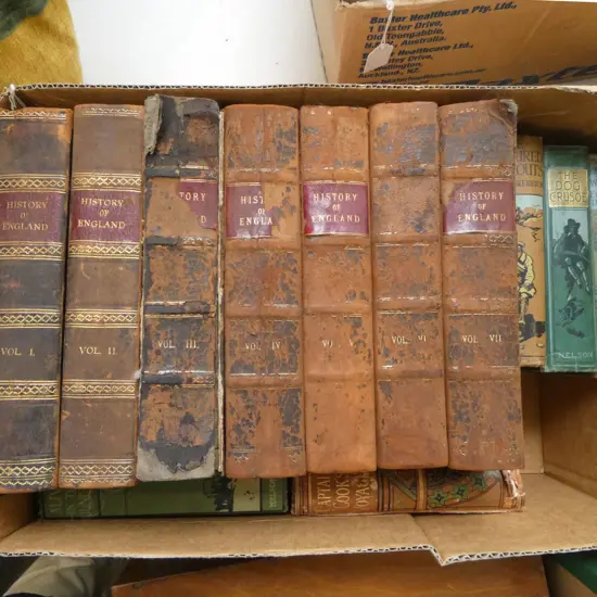 OLD BOOKS; 7 VOLS. HISTORY OF ENGLAND ETC
