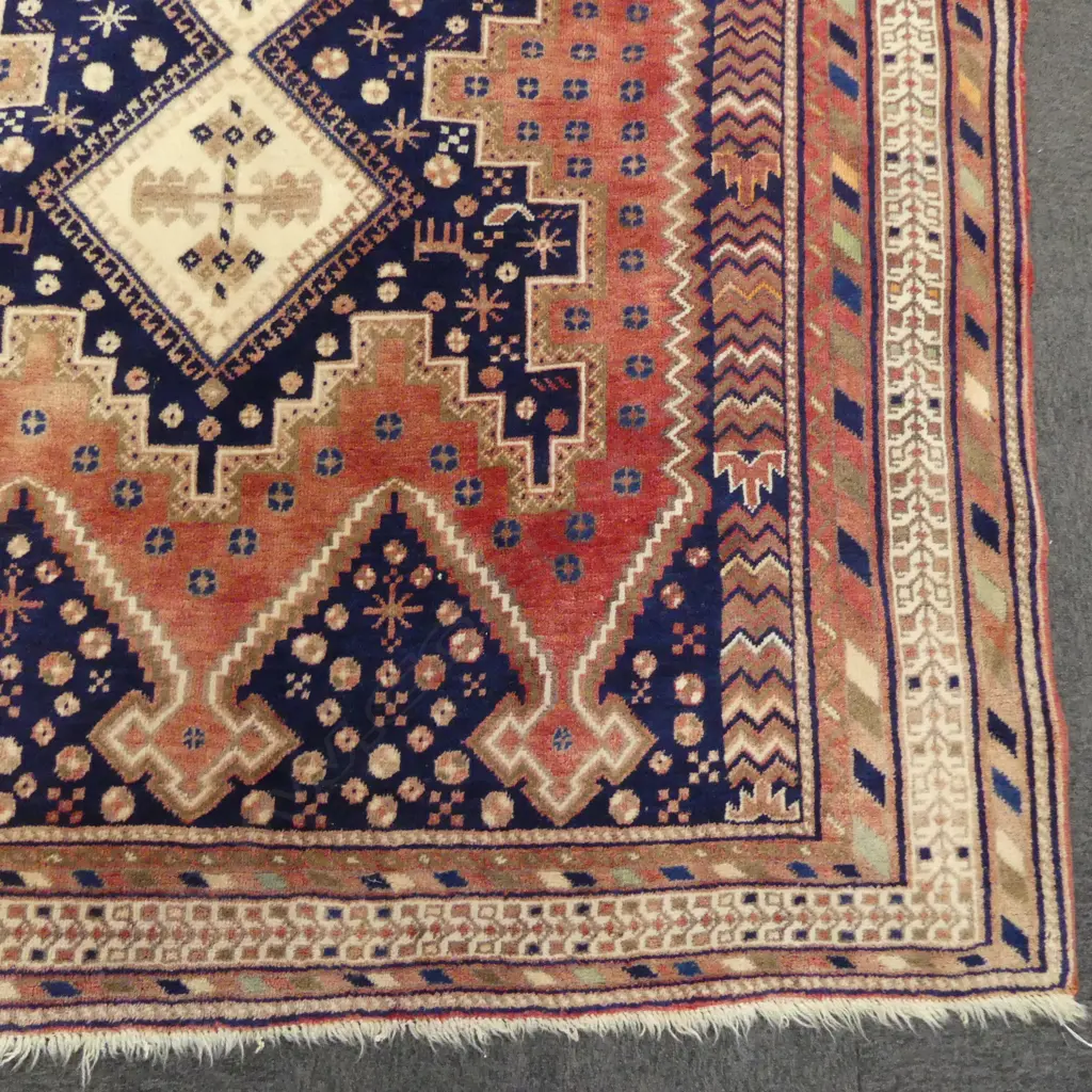 HAND KNOTTED ALL WOOL AFSHAR RUG 2050x1550mm Image 1++