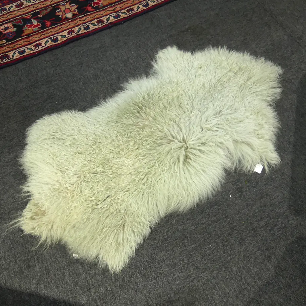 TIBETAN LAMB HIDE VERY LIGHTLY DYED labelled to the back Image 1++