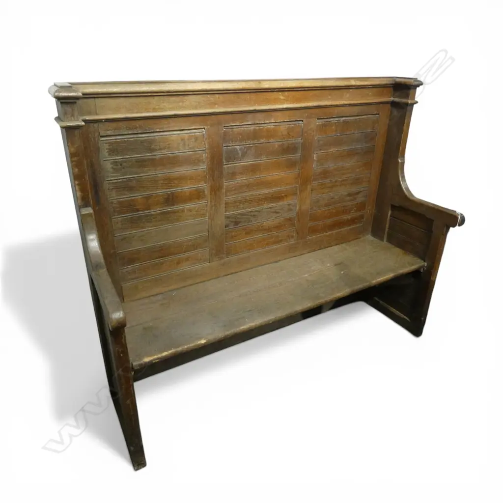 FRENCH OAK CHURCH PEW old borer 1765x590x1410mm Image 1++