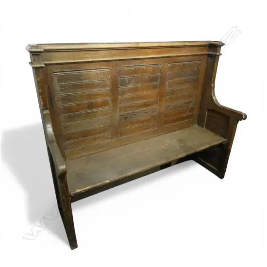 FRENCH OAK CHURCH PEW old borer 1765x590x1410mm