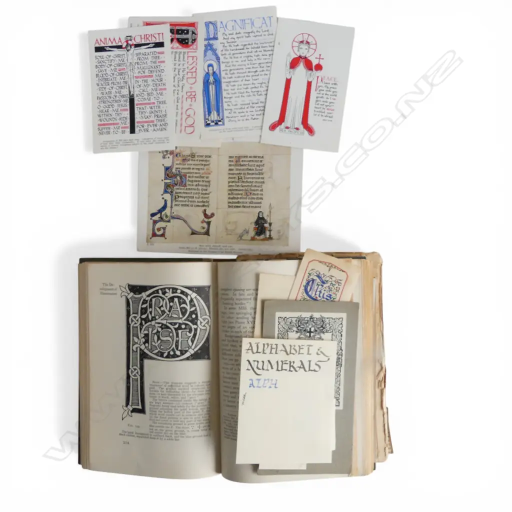 HILDA WISEMAN'S PERSONAL COPY OF 'WRITING & ILLUMINATING & LETTERING' CONTAINING PERSONAL NOTES AND EPHEMERA Image 1++