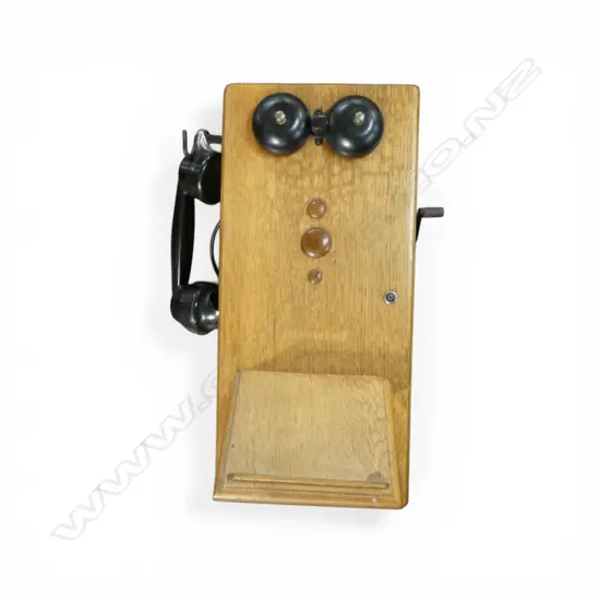 VINTAGE OAK WALL PHONE H.480mm