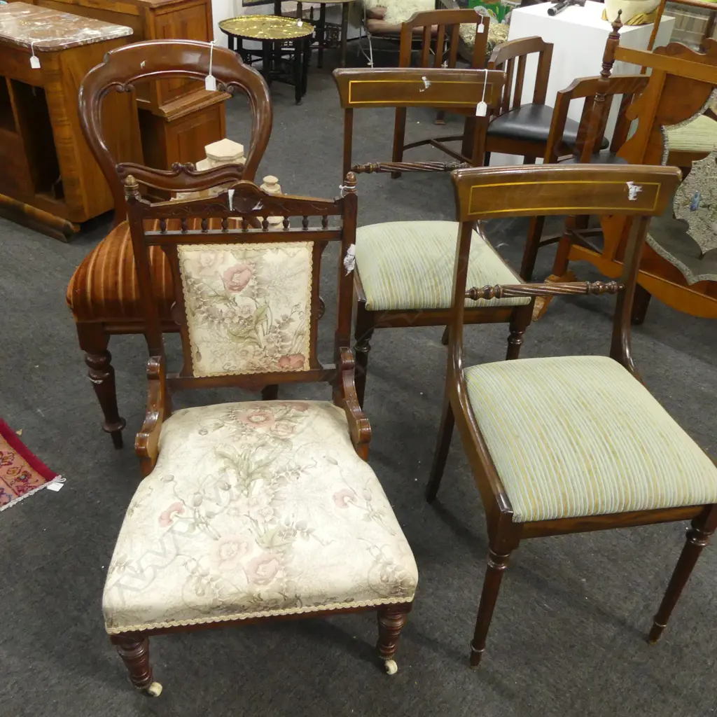 2 REGENCY STYLE CHAIRS + 2 VICTORIAN CHAIRS Image 1++