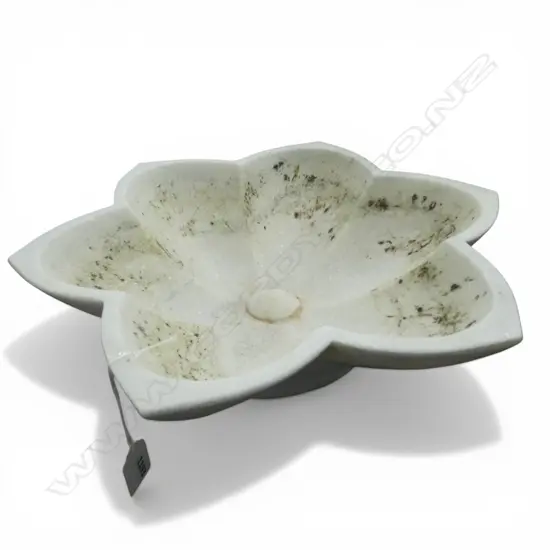 QUARTZ STONE BOWL, 6 POINTED STAR SHAPE 400mm dia
