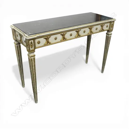 FRENCH TABLE w. BLACK MARBLE TOP 1160x415x795mm