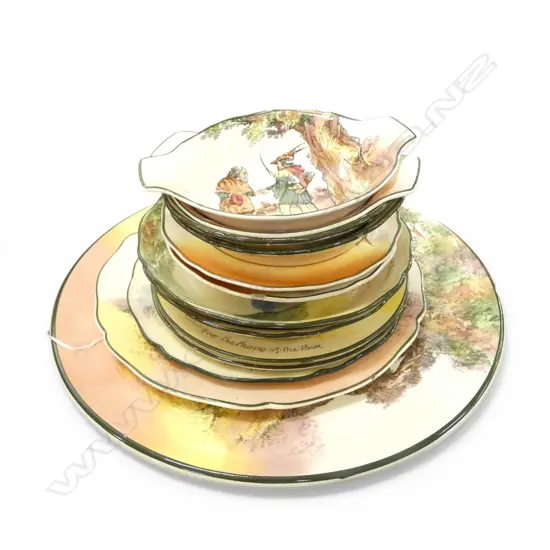 ASST. ROYAL DOULTON 'UNDER THE GREENWOOD TREE' CHINA some faults