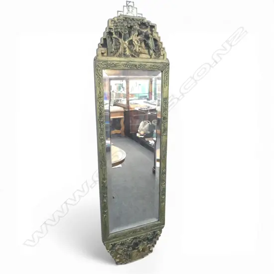 CHINESE CARVED MIRROR 930mm