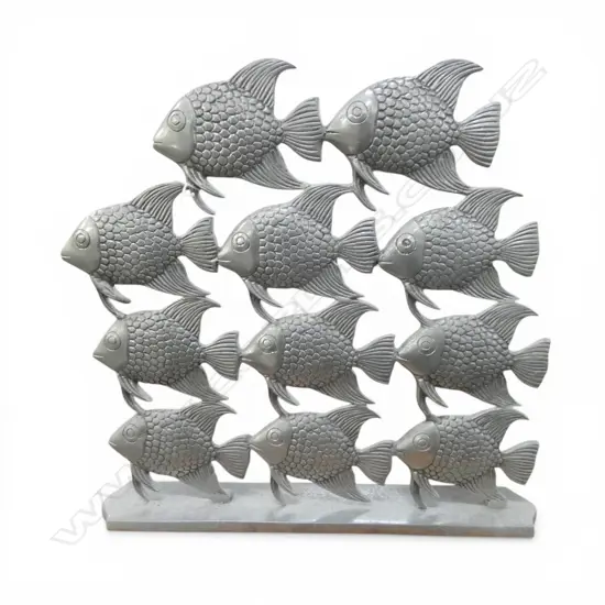 SILVER METAL FISH ORNAMENT H.395mm