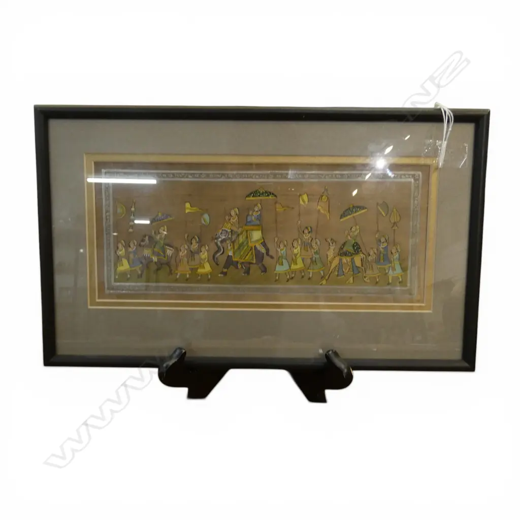 INDIAN MINIATURE ON SILK 110x260mm Image 1++