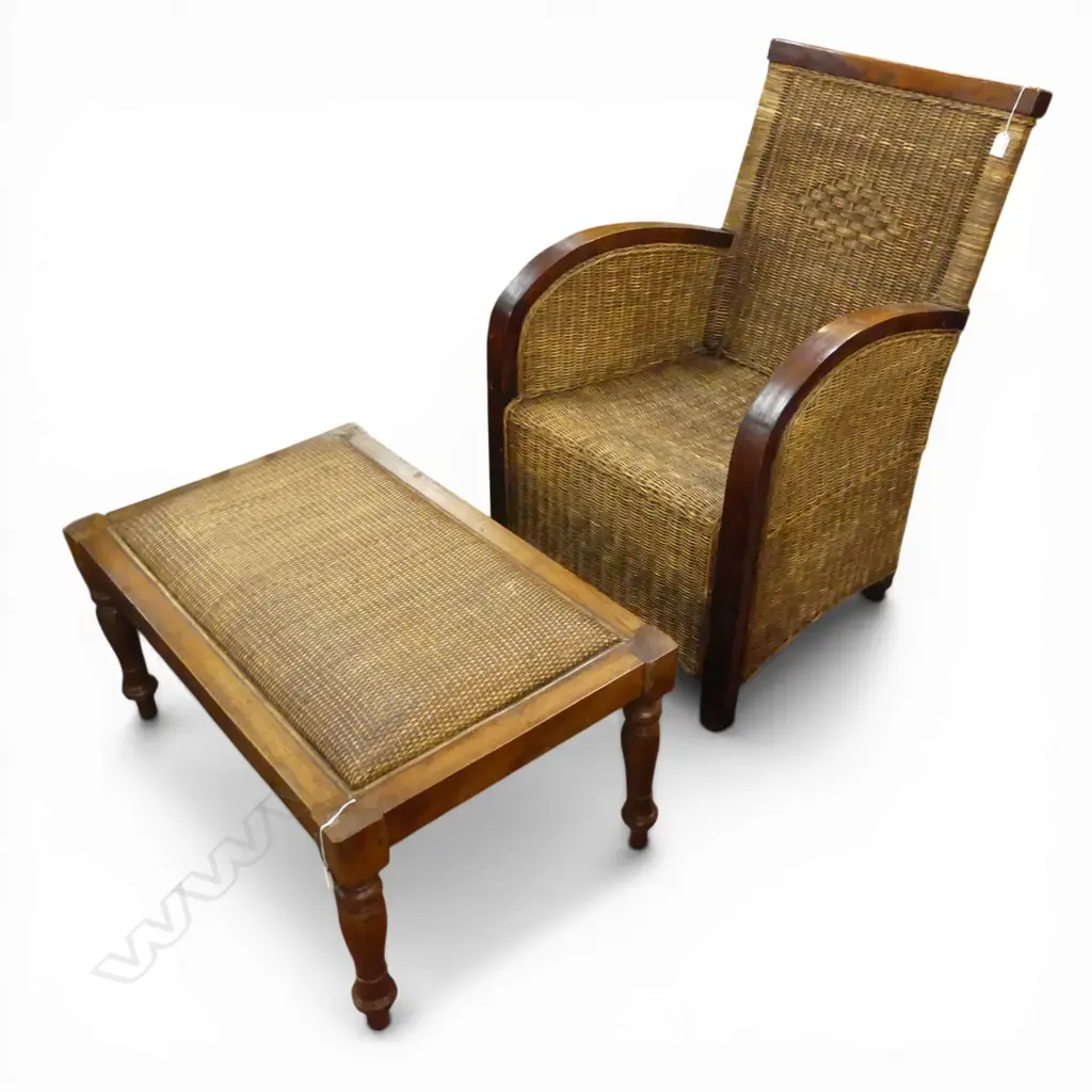 FRENCH CANE CHAIR + STOOL W.775mm Image 1++