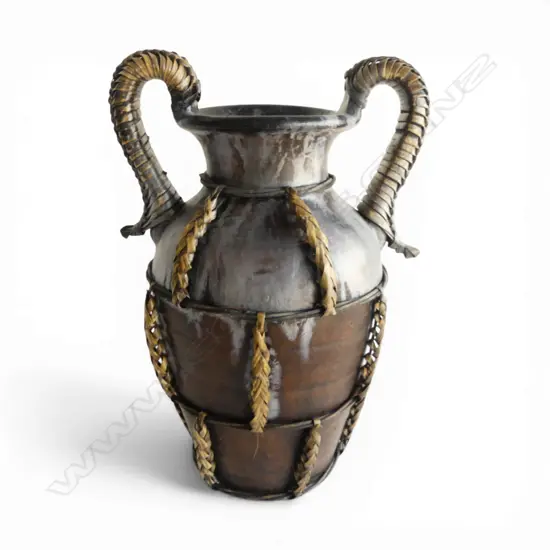 BRAIDED RATTAN AMPHORA, H.380mm