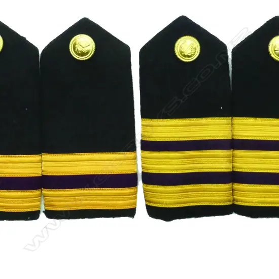 Four sets of NZSCo. Engineer's shoulder boards (rank epaulettes)