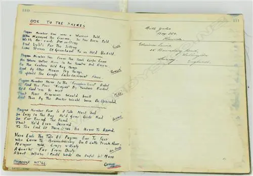 A WWII POW log book of Lieut. Kenneth Joseph Michael Payne Image 1++