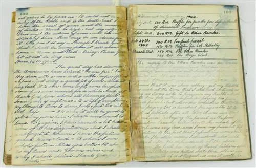 A WWII POW log book of Lieut. Kenneth Joseph Michael Payne Image 1++