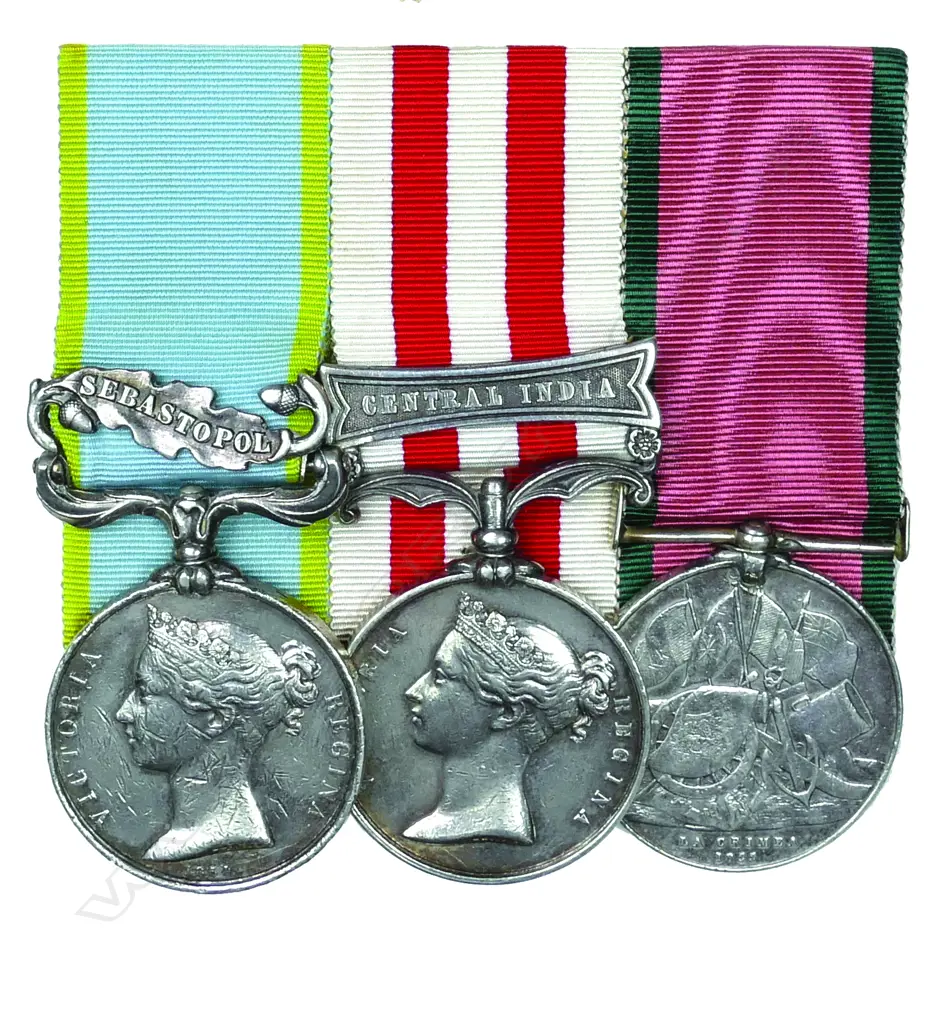 A Crimea War/Indian Mutiny three medal group Image 1++