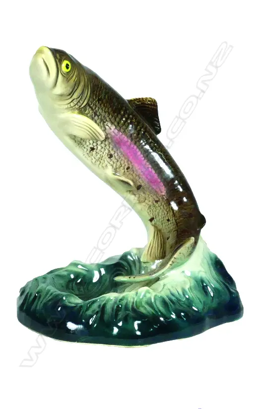 A Titian pottery leaping brown trout Image 1++
