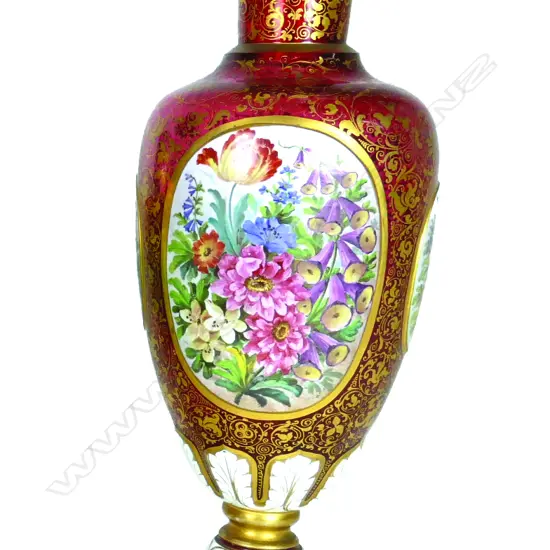 A 19thC Bohemian glass vase