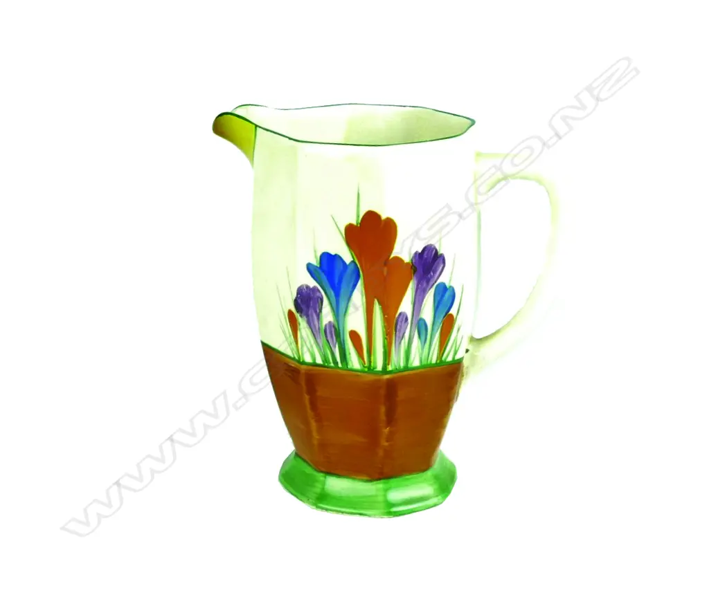 A Clarice Cliff 'Bizarre' Crocus pattern jug Image 1++
