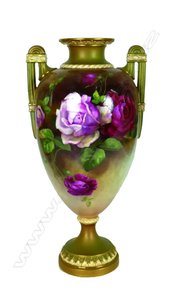 A Royal Worcester two-handled urn Image 1++