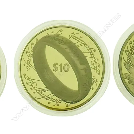 An impressive 2003 'Lord of the Rings' three $10 gold coin set