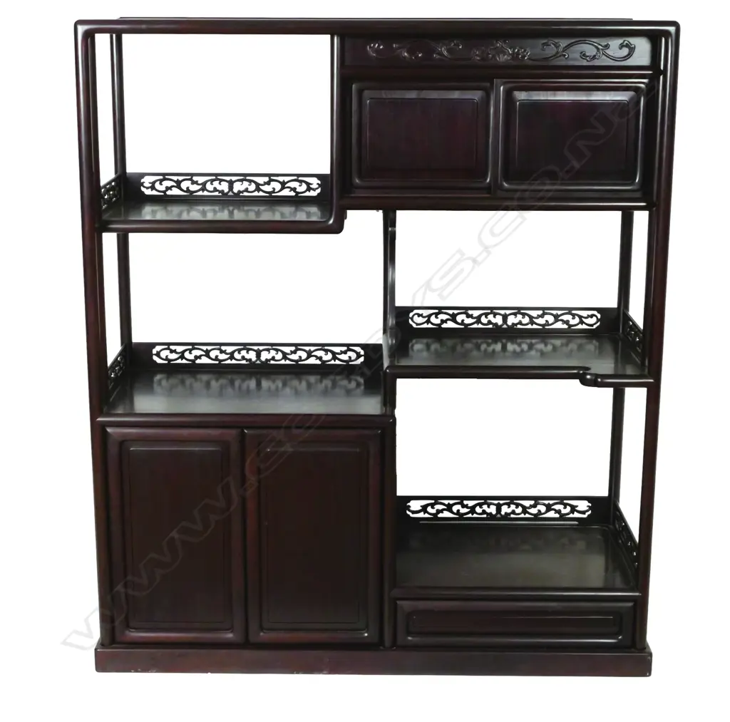 A vintage Japanese hongmu small proportion display cabinet Image 1++