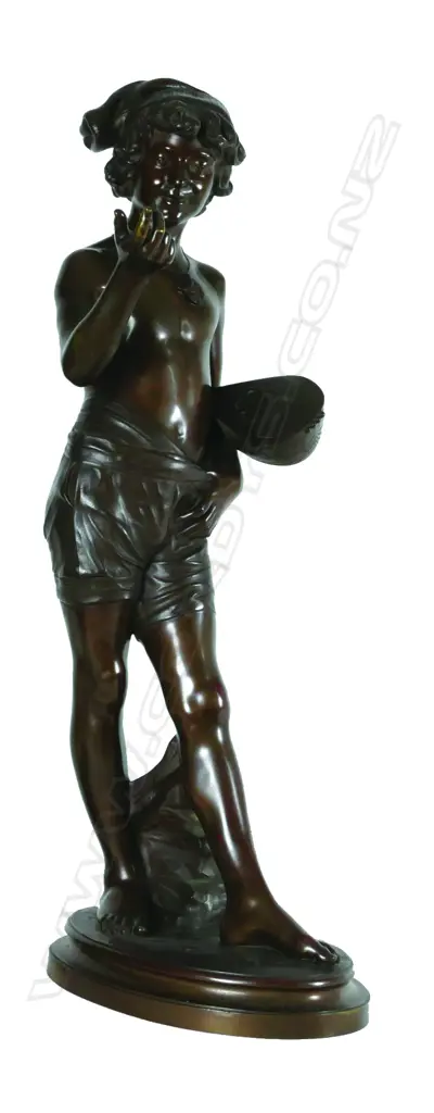 An Alphonse de Tomba bronze figure (Belgium 1843-1918) 'Improvisateur' Image 1++