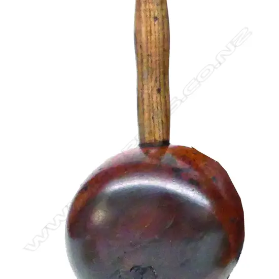 A late 19thC heavy bulbous lignum vitae furniture maker's mallet
