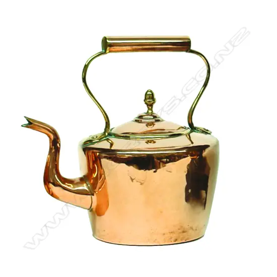 A Victorian copper kettle