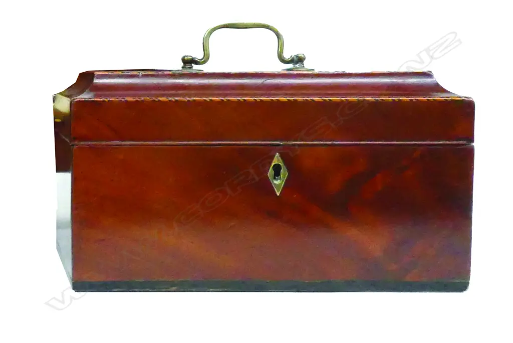 A Geo. III mahogany tea caddy Image 1++