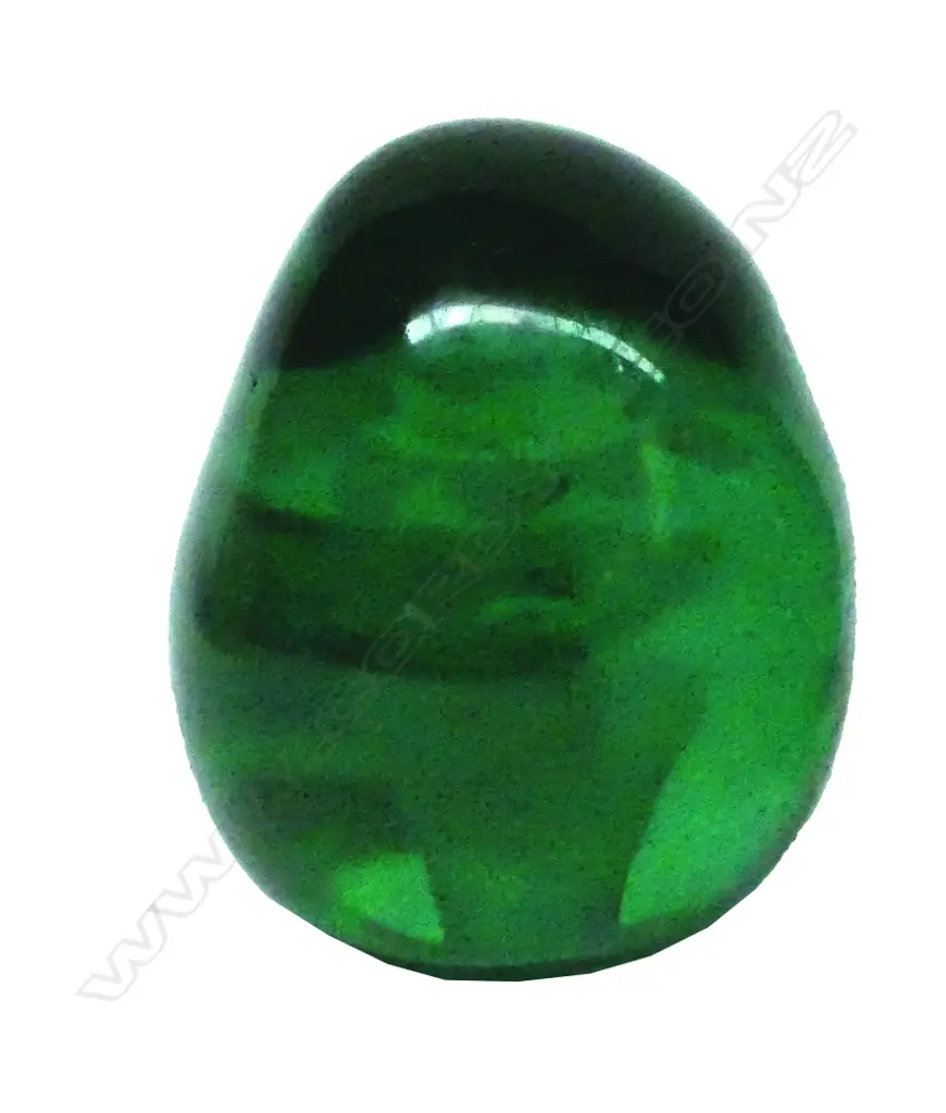 A 19thC green glass Stourbridge paperweight similar to above Image 1++