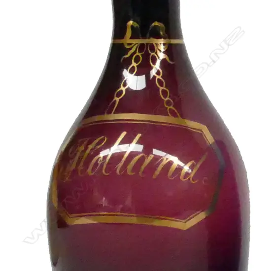 An early 19thC amethyst glass decanter