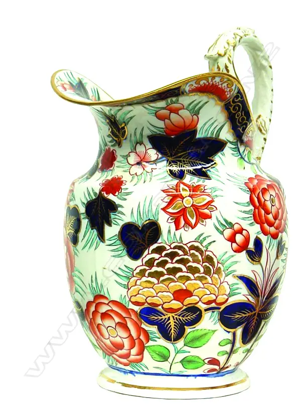 An early 19thC Coalport-style Imari palette water jug Image 1++