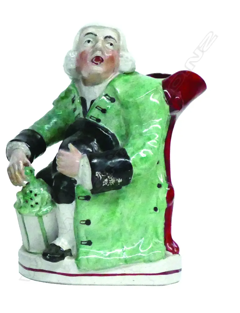A Victorian Staffordshire figured jug 'The Night Watchman' Image 1++
