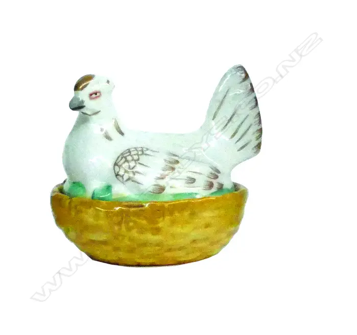 A 19thC Staffordshire small nesting hen lidded bowl Image 1++