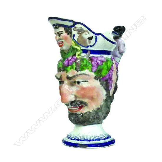 A  rare early 19thC Staffordshire Bacchus large portrait jug