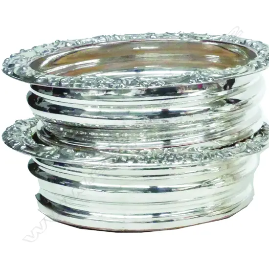 A good heavy pair of Sheffield plate decanter coasters