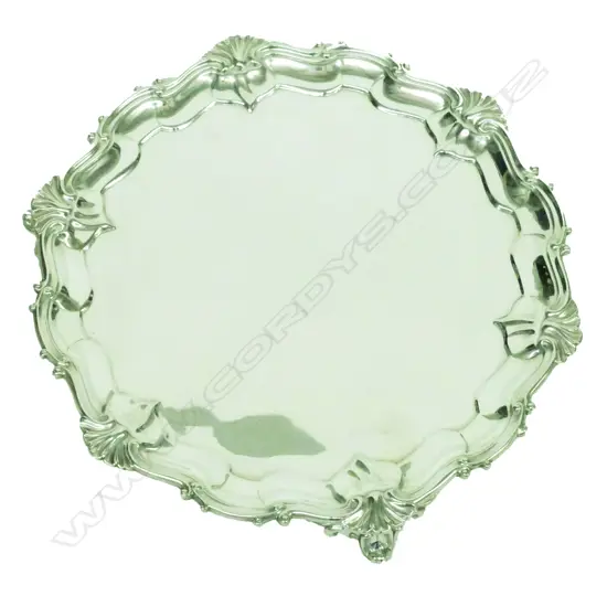 A heavy Victorian silver salver