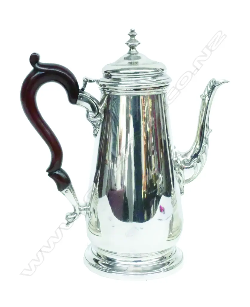 A Georgian style heavy silver coffee pot Image 1++