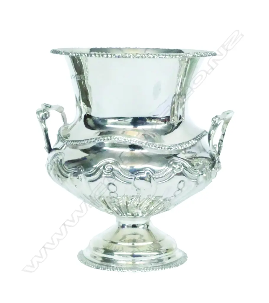 An Edwardian two-handled silver vase Image 1++