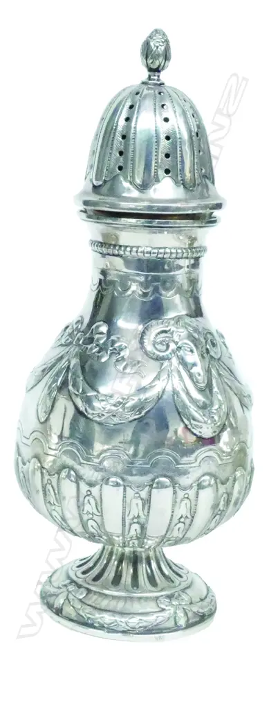 A heavy 19thC Continental silver sugar caster Image 1++