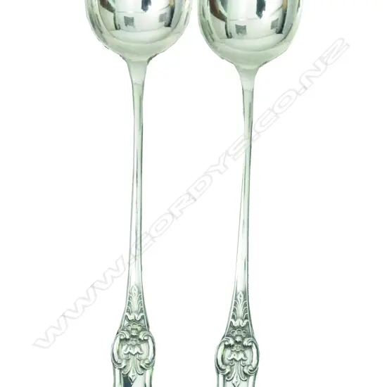 A pair of Victorian Scottish silver Kings patter single struck serving spoons