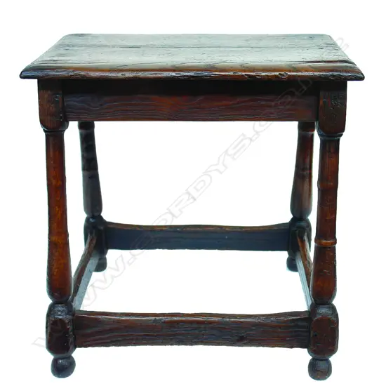 A good Geo. III country oak Irish coffin stool