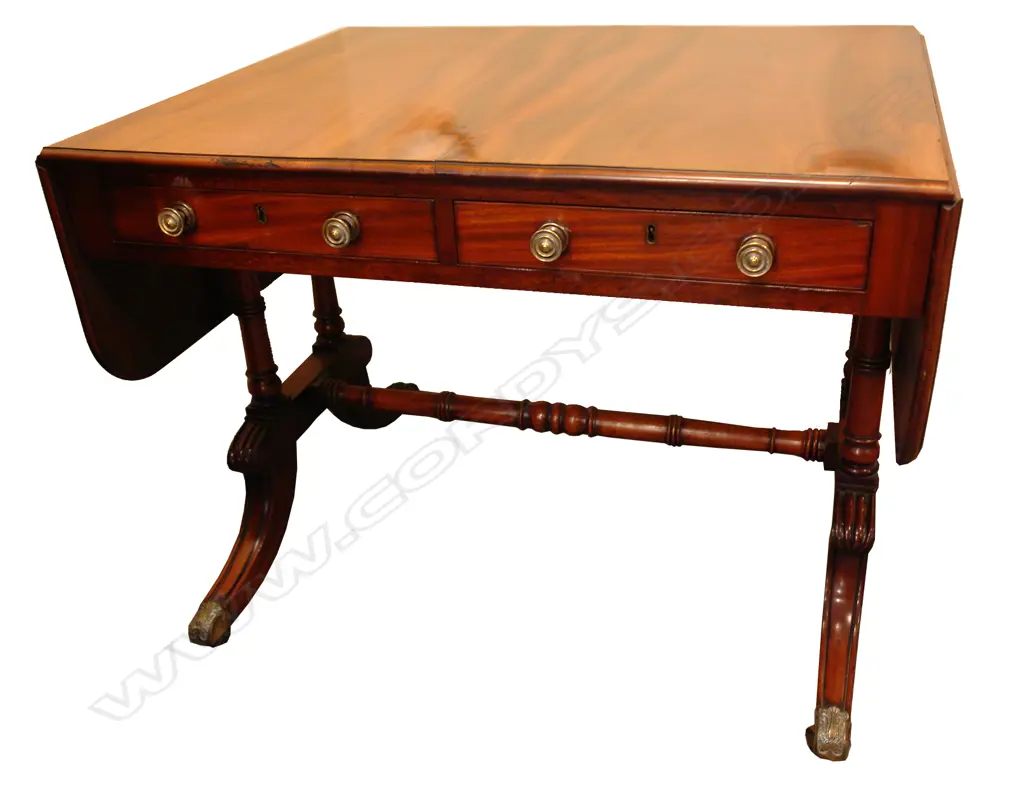 A fine Geo.III Cuban mahogany sofa table Image 1++