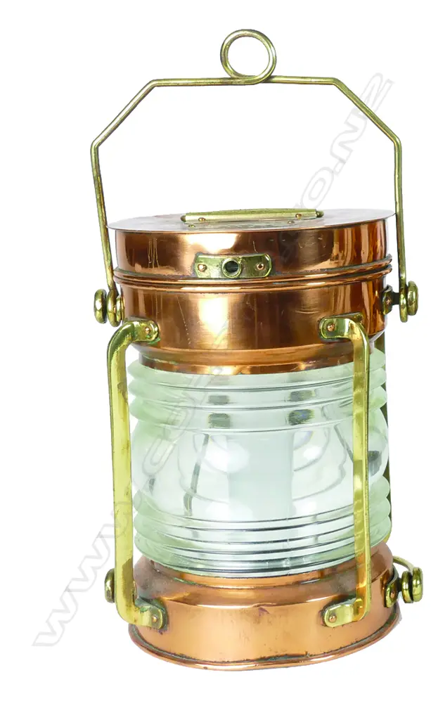A vintage copper and brass navigation light Image 1++