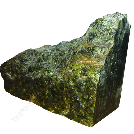 A large cut boulder of N.Z. nephrite (pounamu)